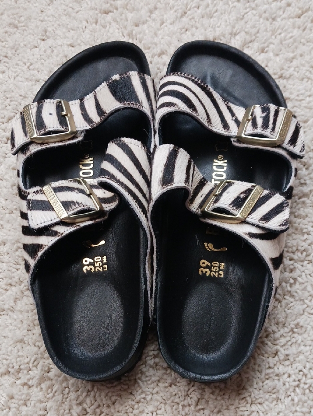 Birkenstock Arizona Exquisite Zebra, Size 39 N, New In Box - Picture 3 of 5